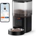 WOPET Automatic Cat Feeder, WiFi Dog Feeder with APP Control for Remote Feeding, Automatic Cat Food Dispenser with 10S Voice Record,1-10 Meals Per Day for Cats and Dogs (Black)