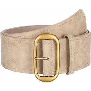 SUOSDEY Women Wide Waist Belt for Dresses Suede Chunky Belt with Gold Buckle Fashion Thick Waist Belt for Women Dresses, Size: Fit Waist Szie 32''-37''