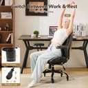 YFO Home Office Desk Chair Office Rubber Casters Ergonomic Computer Chair with Lumbar Support Adjustable Height Rolling Swivel Executive Task Armrests Chair Black PU