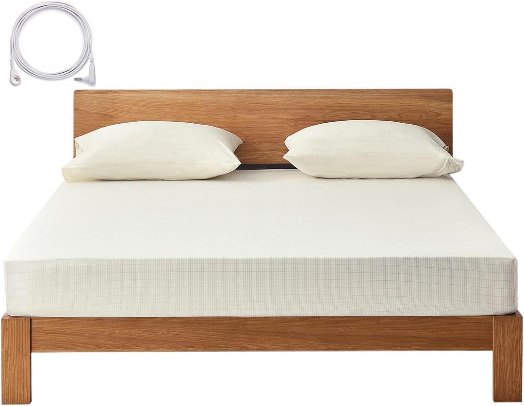 Grounding Sheets King Deep Pocket 12% Silver Fiber and 88% Organic Cotton, Fitted Earth Grounded Bed Sheets for Improved Sleep (Beige, King - 78"x80"x15")