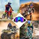 Motorcycle Goggles for Dirt Bike, ATV Motocross, Riding, Ski Helmet - UV400 Dustproof Windproof (Clear+blue)