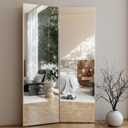 71x 48 Foldable Full Body Floor Mirror with Ultra-Light Design, Glassless Shatterproof Surface, Space-Saving Full-Length Mirror for Home Gym, Yoga, Dance Studio (Silver)