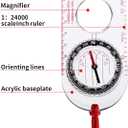 Gejoy 6 Pieces Orienteering Compass Bulk Scout Compass with Declination Magnifier Ruler and Scale Map Reading for Class Gifts Hiking Camping Backpacking Navigation Survival