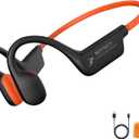 Bone Conduction Headphones,Open Ear Wireless Bluetooth 5.4 Headphones with MicIPX6 Waterproof Sport Bluetooth Headset15H Playback for Running Cycling Walking,Outdoor (Orange)