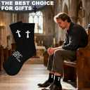 3 Pairs Christian socks Prayer socks Birthday Gifts for Dad,Men Husband Grandp Fathers Day Christmas (Black)