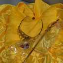 JerrisApparel Princess Dress Off Shoulder Layered Costume for Little Girl (8 Years, Yellow with Accessories)