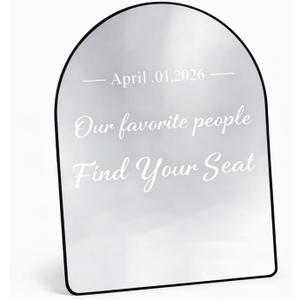 Colingmill 24 x 18 Inch DIY Wedding Seating Chart Mirror with Mirror Decal Sticker Wedding Reception Display Chart Board Our Favorite People Find Your Seat Date Signs for Marriage Decor (Balck)
