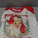 Retro You Ain't Getting Shit Funny Santa Christmas Raglan Baseball Tee, White/Red, Medium 