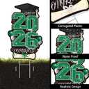 2026 Graduation Yard Sign, 47.2 Inch Green Grad Lawn Sign with Metal Stand, Outdoor Graduation Decorations for High School College, Congrats Grad Party Supplies