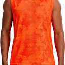 Zengjo Mens Sleeveless Shirts Quick Dry Workout Athletic Running Muscle Tank Top Loose Lightweight (Medium, Neon Orange)