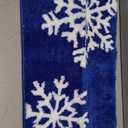 VivaNest Luxury Blue Snowflake Winter Christmas Bathroom Mat, 20"x32" Extra Soft and Absorbent Microfiber Bath Rug, Non-Slip TPR Back, Plush Shaggy Bath Carpet for Floor (1'8" x 2'8" (Rectangular))