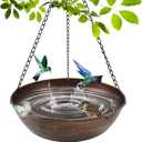 Hanging Bird Bath for Outside, 13" Metal Bird Bath Bowl with Chains & Hook Outdoor Hanging Birdbath for Tree, Gazebo, Patio, Balcony, Gift for Bird Lovers