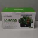 Ahopegarden Indoor Garden Hydroponics Growing System: 10 Pods Plant Germination Kit Herb Vegetable Growth Lamp Countertop with LED Grow Light - Hydrophonic Planter Grower Harvest Lettuce (Black)