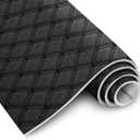 1 Yard Vinyl Faux Leather Quilted Fabric Foam Backed,63" Wide DIY Upholstery Fabric for Car Headliner,Home Decor, Headboards,and More,Black