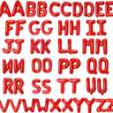 52 Pcs 2 Sets of 16 Inch A-Z Letter Balloons Set  Complete Alphabet Mylar Foil Balloons (Each Letter Includes 2 Balloons) for Birthday, Graduations, New Year, and Party Decorations (Red)