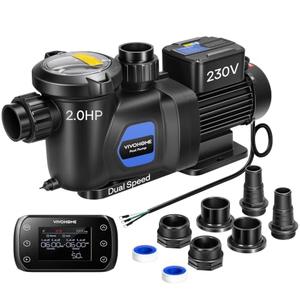 VIVOHOME 2.0HP Pool Pump Dual Speed with Remote Timer 230V
