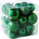 Christmas Balls Ornaments -36pcs Shatterproof Christmas Tree Decorations with Hanging Loop for Xmas Tree Wedding Holiday Party Home Decor,6 Styles in 3 Sizes(Green)