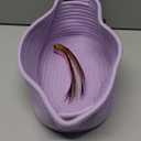 COMSE Small Woven Basket with Gift Bags and Ribbons, Gift Basket Empty, Cotton Rope Storage Organizer, Baby Toy Box with Handles, 12" x 8" x 5", Purple