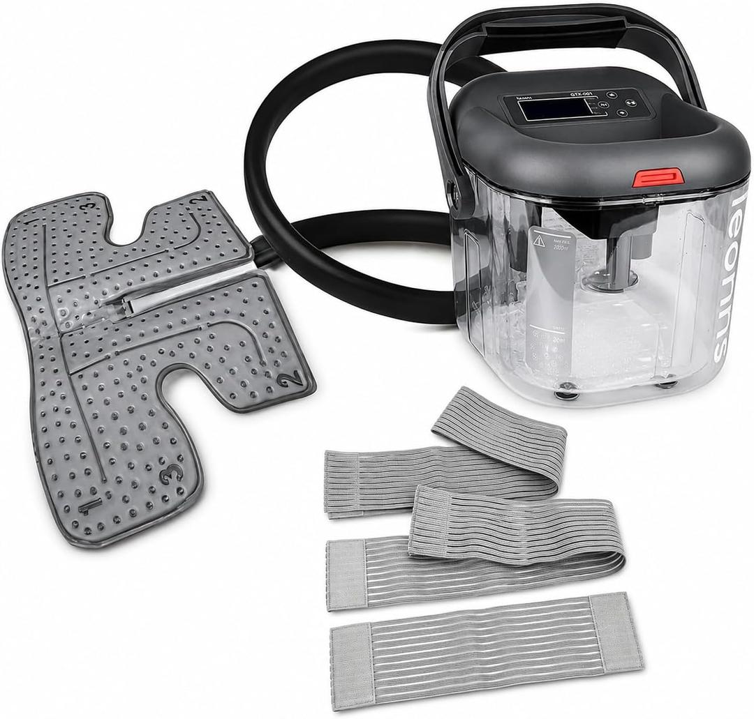 LEONNS Cold Therapy Machine with Programmable Timer - Cryotherapy Machine for Shoulder After Surgery with Shoulder Compression Pad | Post-Surgery Recovery (Ice Machine + Shoulder Pad)