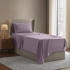 Nestl Twin XL Sheet Set - College Dorm Size - Luxury 1800 Ultra-Soft Microfiber Twin Extra Long Bed Sheets - Deep Pockets - Easy Fit - Extra Soft - 3 Piece Set (Twin XL, Grayish Purple)