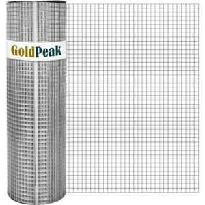GoldPeak Hardware Cloth 1/2 inch 48 x 100 Ft 19-Gauge, Hot-dip Galvanized After Welding, Wire Mesh Roll Chicken Wire Fencing Wire Cloth Gopher Wire Chicken Coop Wire Tree Fence