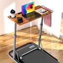VTORY Adjustable Standing Desk for Walking Pad Treadmill, Desk for Cycling/Bike, Workstation Standing for Treadmill Cycling, Trainer Stand Table for Indoor,Attachment,Bar for Walking Pad (Walnut Color)