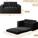 YOSHOOT Loveseat Sleeper Sofa,55" Convertible Sofa Bed Couch Futon Couches for Living Room,3-in-1 Pull Out Floor Couch with Backrest and Pillows, Black
