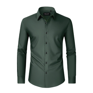 Alimens & Gentle Mens Dress Shirts Long Sleeve Wrinkle-Free Formal Shirts Wedding Dating Business Casual Button Down Shirt M