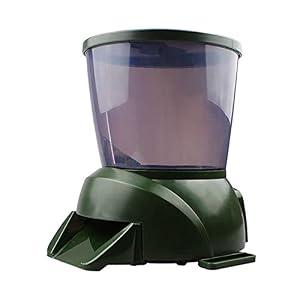 4.5L Automatic Fish Feeder, Pond Fish Feeder, Outdoor Fish Food Dispenser, Large Moisture Proof Timer Feeding Food Dispenser(Green)