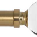 Ivilon Drapery Treatment Window Curtain Rod - Acrylic Ball 1 inch Pole. 48 to 86 Inch. Warm Gold