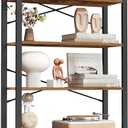VASAGLE 6-Tier Bookshelf, Bookcase with Steel Frame, Book Shelf for Living Room, Home Office, Study, 11.8 x 26 x 73.2 Inches, Industrial Style, Rustic Brown and Ink Black ULLS062B01