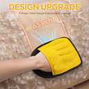 Pet Hair Remover Glove for Couch, Carpet & Car Seats, Reusable Electrostatic Dog Cat Hair Removal Glove, 5 Finger Design for Furniture, Clothing, Car Interior, Magic Brush Pet Hair (Yellow)