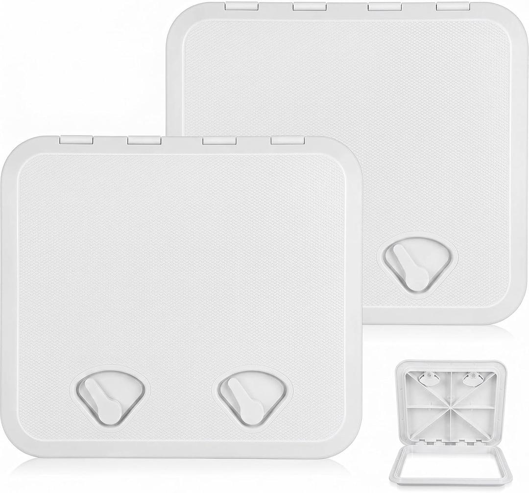 2 Pcs Marine Boat Deck Hatch Boat Access Hatch & Lid, 180 Hinge Strong Recessed Handle for Marine Yacht Rv Truck Vent Accessories, Easy to Install, 20.0"X 18.1"