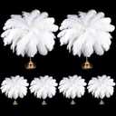 80 Pcs Large Natural Ostrich Feathers Plumes 14-16 Inch Bulk for DIY Crafts Wedding Party Centerpiece Vase (White)