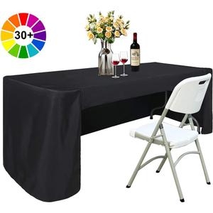 ABCCANOPY 6 FT Rectangle Tablecloth Table Cover for Rectangular Tables Washable Polyester Banquet Buffet Parties Holiday Dinner Wedding Meeting Black, 72" x 30"