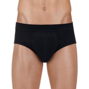 PROTECHDRY - Washable & Reusable Urinary Incontinence Cotton Brief Underwear for Men, with Front Absorbent Area Large Black (Large (Pack of 1))