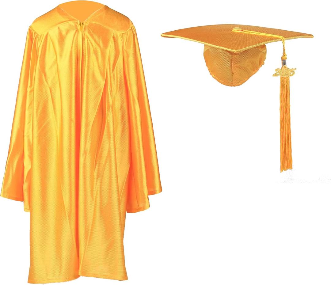Shiny Kindergarten Graduation Cap and Gown Set (36, Gold)