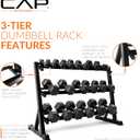 CAP Barbell 3 Tier Dumbbell Rack, 51", Black (RK-14A)
