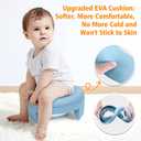 MCGMITT Potty Training Toilet Seat for Toddlers Boys Girls, Portable Baby Toilet Folding Kids Potty Chair Cover with Splash Guard for Travel, Including 3 Non-Slip Feet and Storage Bag (Blue)