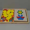 Melissa & Doug Pattern Blocks and Boards - Classic Toy With 120 Solid Wood Shapes and 5 Double-Sided Panels