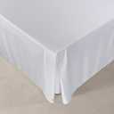 Bed Skirt King Size, 14 Inch Drop Pleated Bed Skirt with Platform, Rayon Derived from Bamboo, Breathable & Soft, White, 14'' King