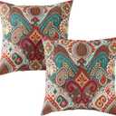 Greendale Home Fashions Outdoor 17-inch Square Decorative Throw Pillow, 2-Pack, Painted Desert 2 Count