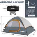Camping Tent 2-4 Person, Waterproof Windproof Tent with Rainfly Easy Set up-Portable Dome Tents for Camping
