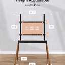 Ergounion Easel TV Stand for 32-86 Inch LCD LED Flat or Curved Screen up to 132 lbs, Height Adjustable Tripod TV Floor Stand with Wood Legs and Cable Ties