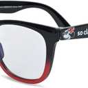 Minnie Mouse Blue Light Blocking Glasses with Pouch Disney Computer Glasses for Women Eyewear Screen Protection (Red/Black)
