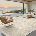 Soalmost Washable Area Rug 8x10, Large Soft Rugs for Living Room Vintage Beige Carpet 8x10 Area Rugs for Bedroom Dining Room Non-Slip Stain Resistant Under Table Rug