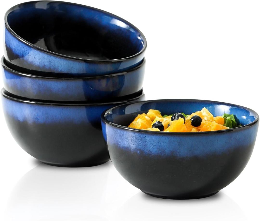glowworm Cereal Bowls, 24 OZ Soup Bowls Set of 4, Porcelain Bowls for Kitchen, Dessert Bowls for Ice Cream, Oatmeal, Snack, Dishwasher & Microwave Safe, Gradient Blue glowworm Cereal Bowls, 24 OZ Soup Bowls Set of 4, Porcelain Bowls for Kitchen, Dessert Bowls for Ice Cream, Oatmeal, Snack, Dishwasher & Microwave Safe, Gradient Blue