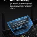 SOOMFON Dual Antenna Bluetooth Transmitter for TV Bluetooth 5.3 Receiver 3-in-1 to 2 Headphones with LCD Display Volume Control Optical AUX RCA for TV Home Stereo Speaker