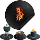 40" Fire Pit Mat for Solo Stove Bonfire, Round Fireproof Firpit Mats under Fire Pit,Camping Stove Mat for Solo Stove Accessories,under Grill Mat for Outdoor Grill,Deck Patio Protector BBQ Mat,Portable
