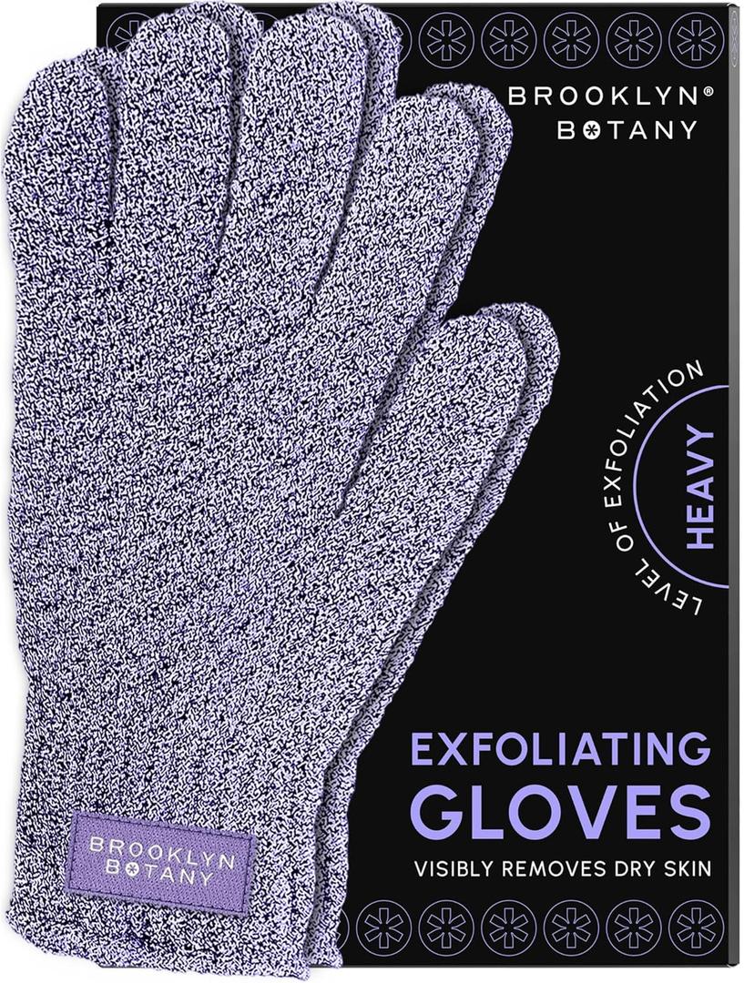 Brooklyn Botany Exfoliating Gloves for Bath and Shower  Heavy Duty Exfoliating Body Scrubber for Massage and Dead Skin Remover for Body  1 Pair